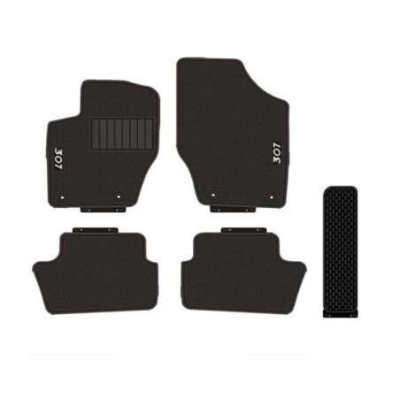 Alfombra Peugeot 307 Color Negro Logo Gris