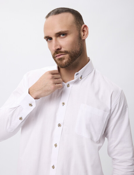 Camisa oxford lisa blanco