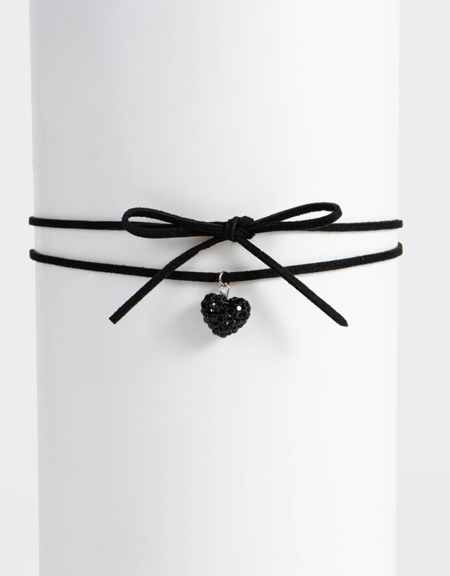 Chokers Strass Corazón Choker Con Corazón - Plateado
