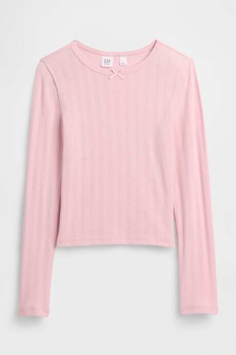 Remera Rib Niña Pure Pink