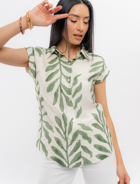 Camisa estampada verde