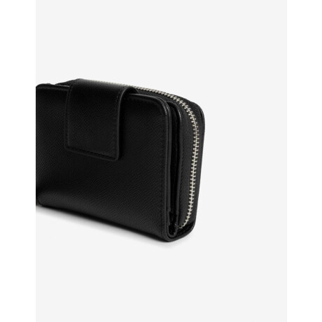 Billetera Texturada Con Solapa Negro
