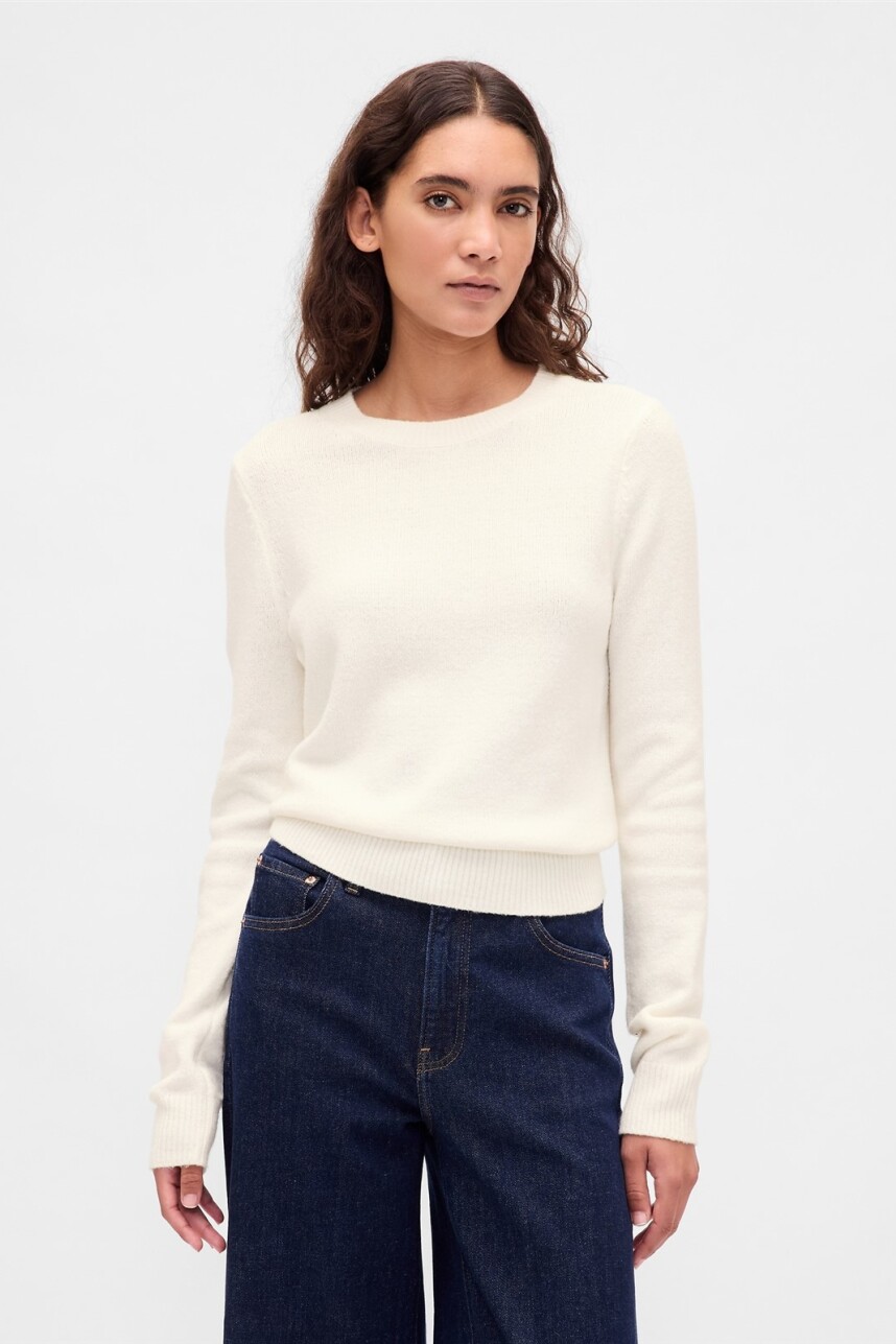 Buzo Cashsoft Mujer Ivory Frost