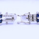 Pulsera articulada oro 18k blanco brillantes y zafiros carré. Pulsera articulada oro 18k blanco brillantes y zafiros carré.