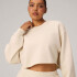 Polera Heavy Terry Cropped Pullover Mujer Almond Milk