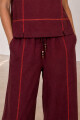 PANTALON LINO CRUZ BURDEOS