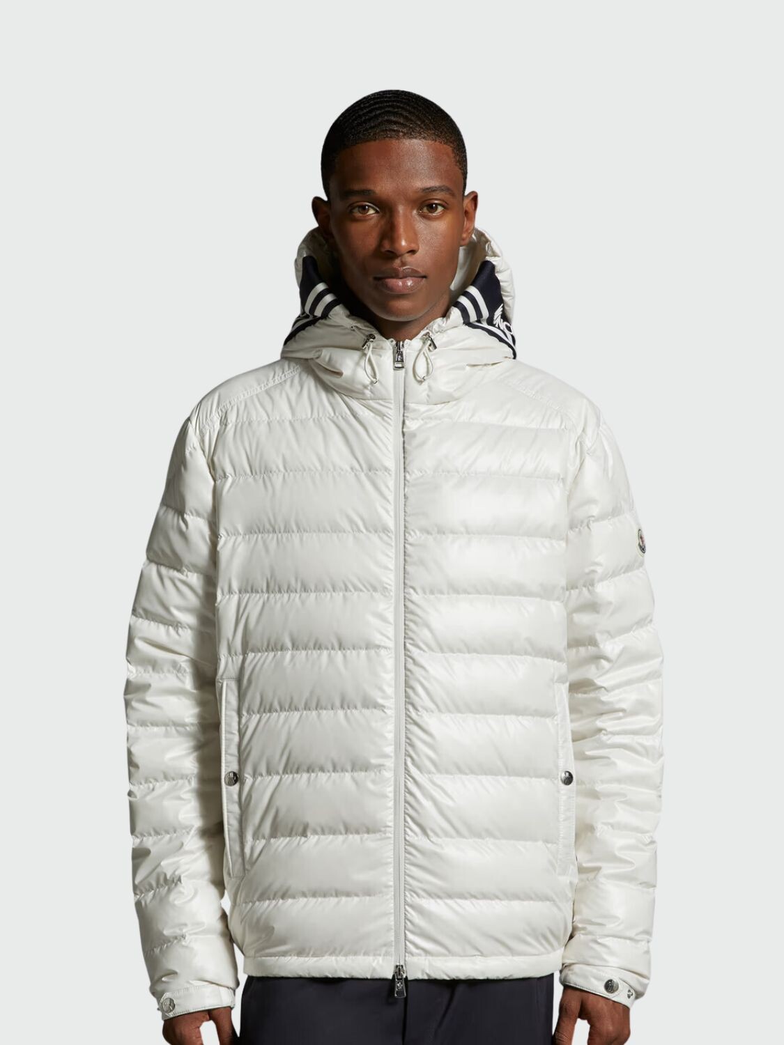 Moncler -Chaqueta con capucha ajustable, rellena de plumas, CORNOUR Blanco