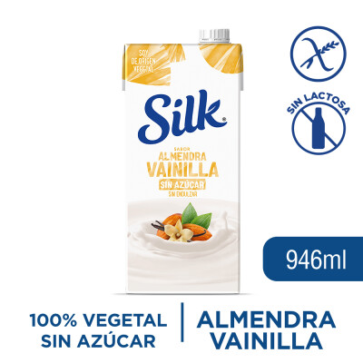 Leche Vegetal Silk Almendra Vainilla sin azúcar 946 ml Bebida Silk Alm Vain S/a 1l