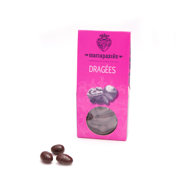 Drageés 150 gr Almendras bañadas en 8 capas de chocolate Amargo 58% Puro Cacao