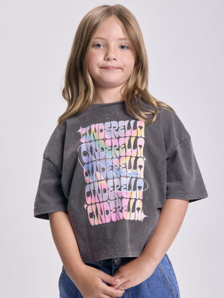 Remera estampa Cenicienta Gris
