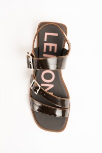 Sandalias De Doble Hebilla Chocolate