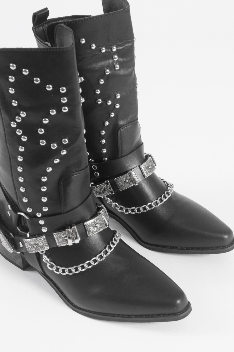 Botas tejana tachas negro