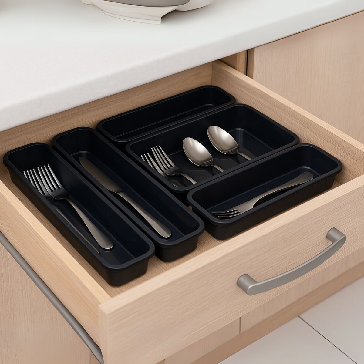 Organizador de cajones 5 piezas - NEGRO 
