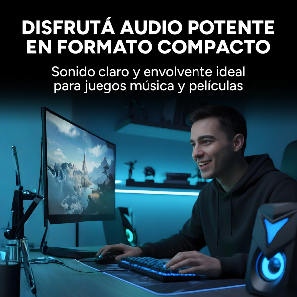 Parlantes Pc Gamer Xtrike Me SK405 Rgb 3.5mm Laptop Notebook Color Negro