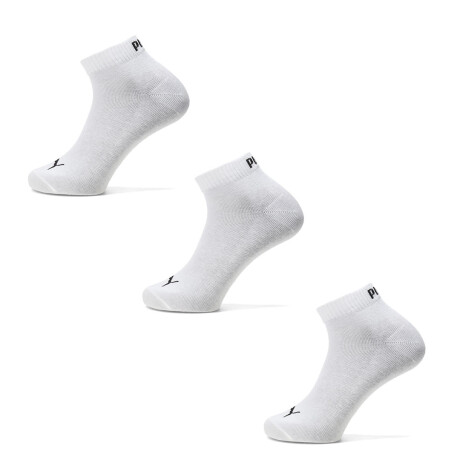 Medias Unisex Puma Plain Quarter Socks 3 Pares Blanco