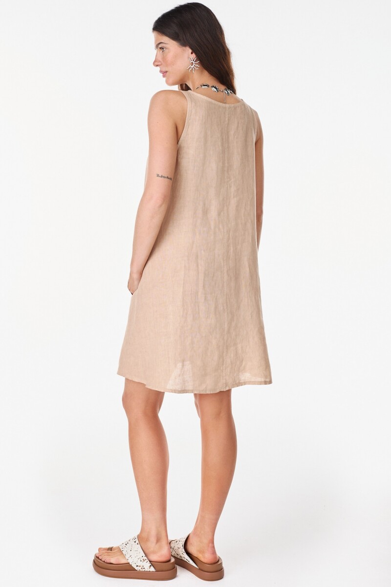 Vestido Diario Beige