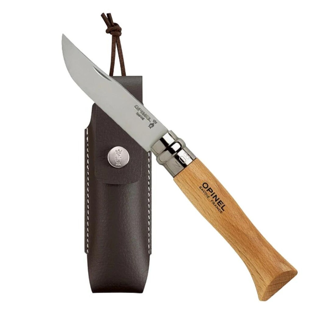 Navaja de bolsillo Opinel No. 08 + funda en cuero 