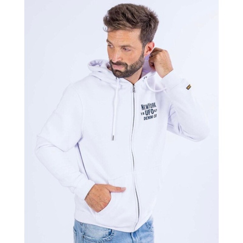 Canguro para hombre con cierre UFO Zippo Blanco Canguro para hombre con cierre UFO Zippo Blanco