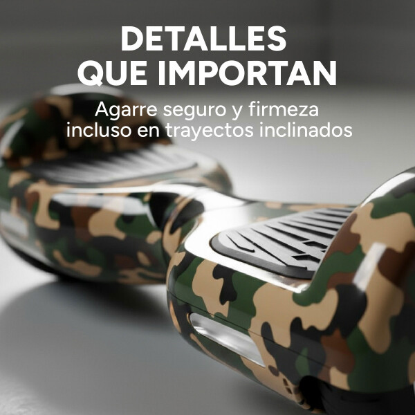 Skate Electrico Hoverboard Gogreen Musica Bt Luces Patineta Diseño Camuflaje