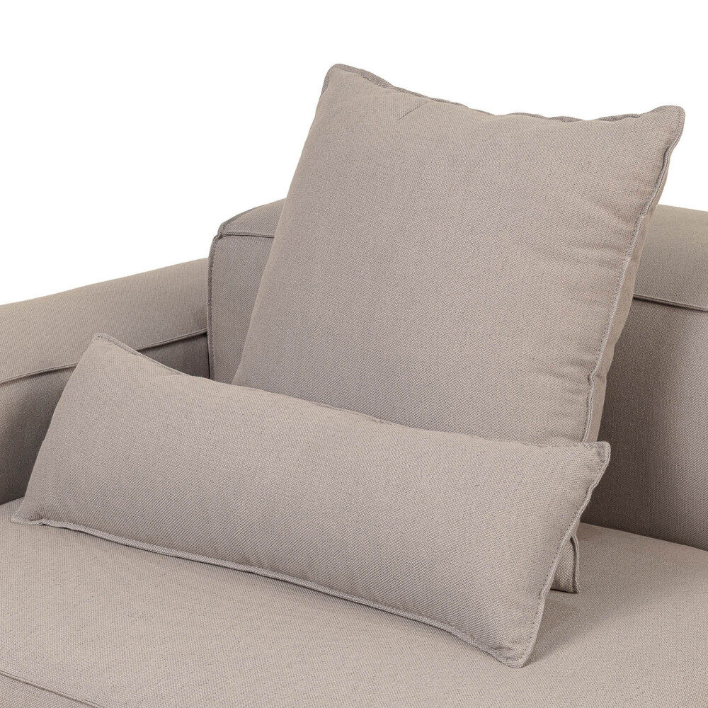 SOFÁ KAI 1 CUERPO TELA GRIS MODULAR CON BRAZO DERECHO