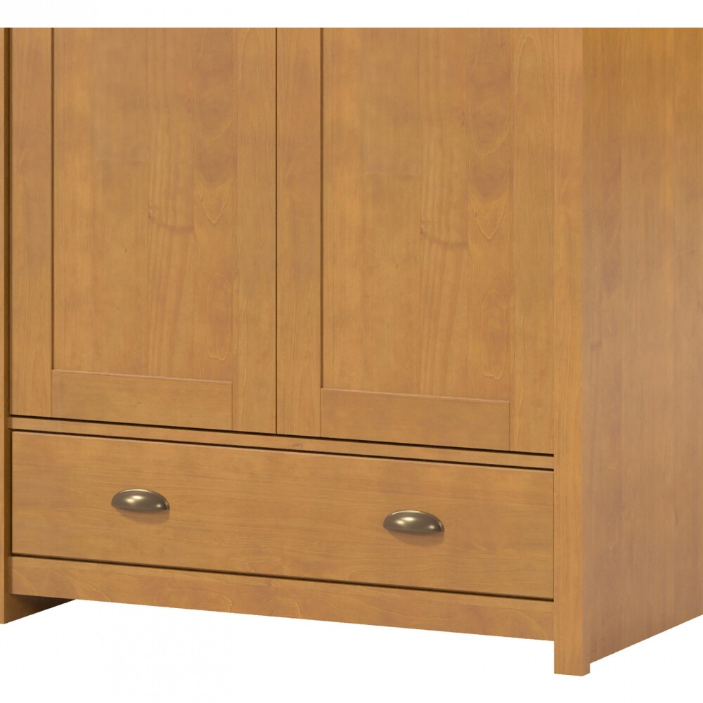 Ropero 2 puertas 1 cajón - Madera maciza - Linea Colonial Marron