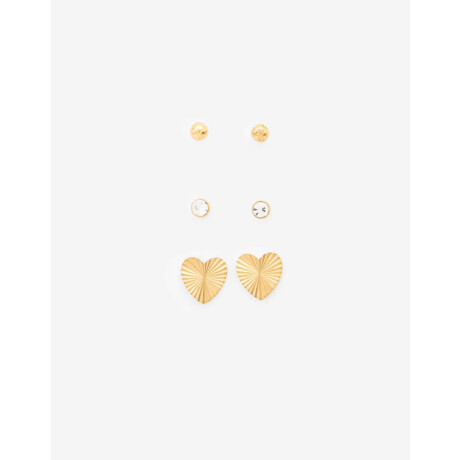 Set De Aros Pasantes Acero Dorado