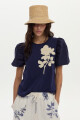 Blusa Rosa Azul Marino