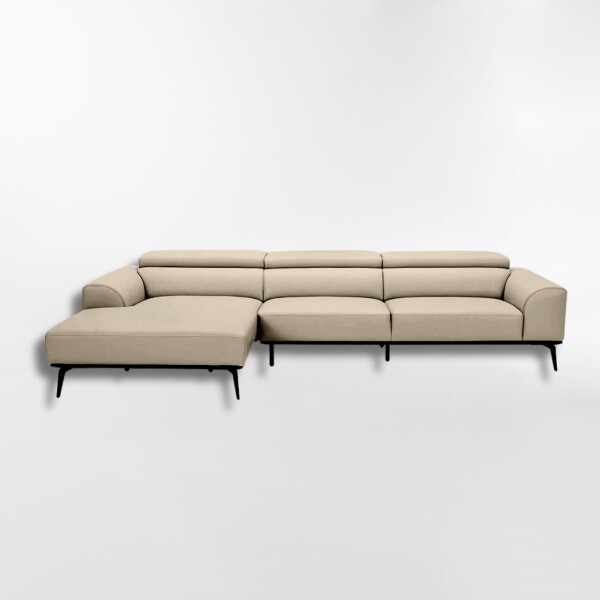 Sofá con chaise DUNA TELA BEIGE - IZQUIERDO