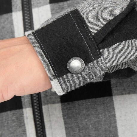 Campera Camisa Leñadora Cangurito Capucha Con Cierre Gris