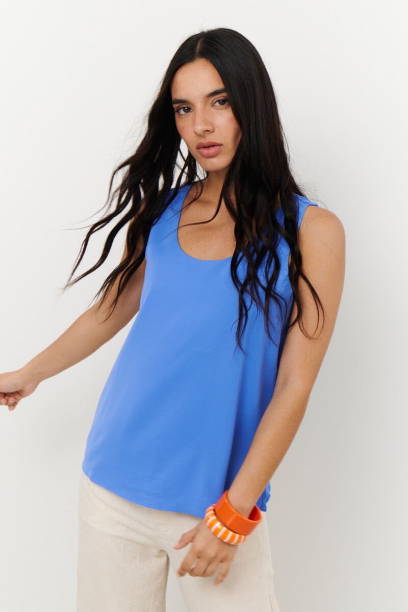 MUSCULOSA SEDA AZUL