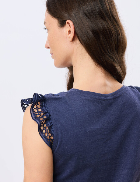 REMERA LISA DE ALGODÓN Azul