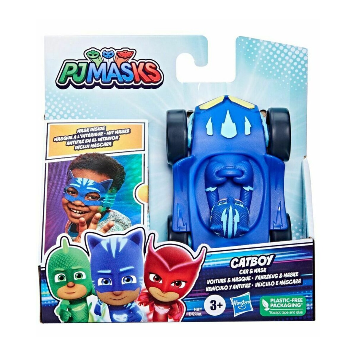 Vehículo juguete PJ Masks con antifaz 
