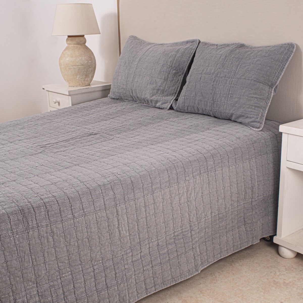Cubrecama Col.Finezza Serena Gris - Full – Queen 