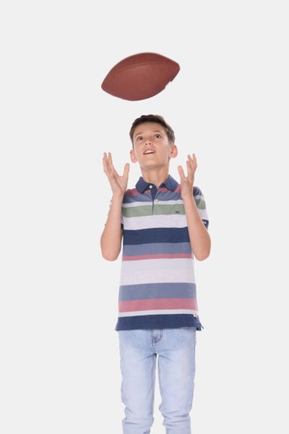 REMERA POLO RAYADA Rosado