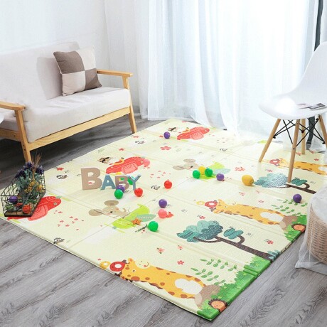 Alfombra Anti golpes 180x150 Infantil Reversible Impermeable Celeste