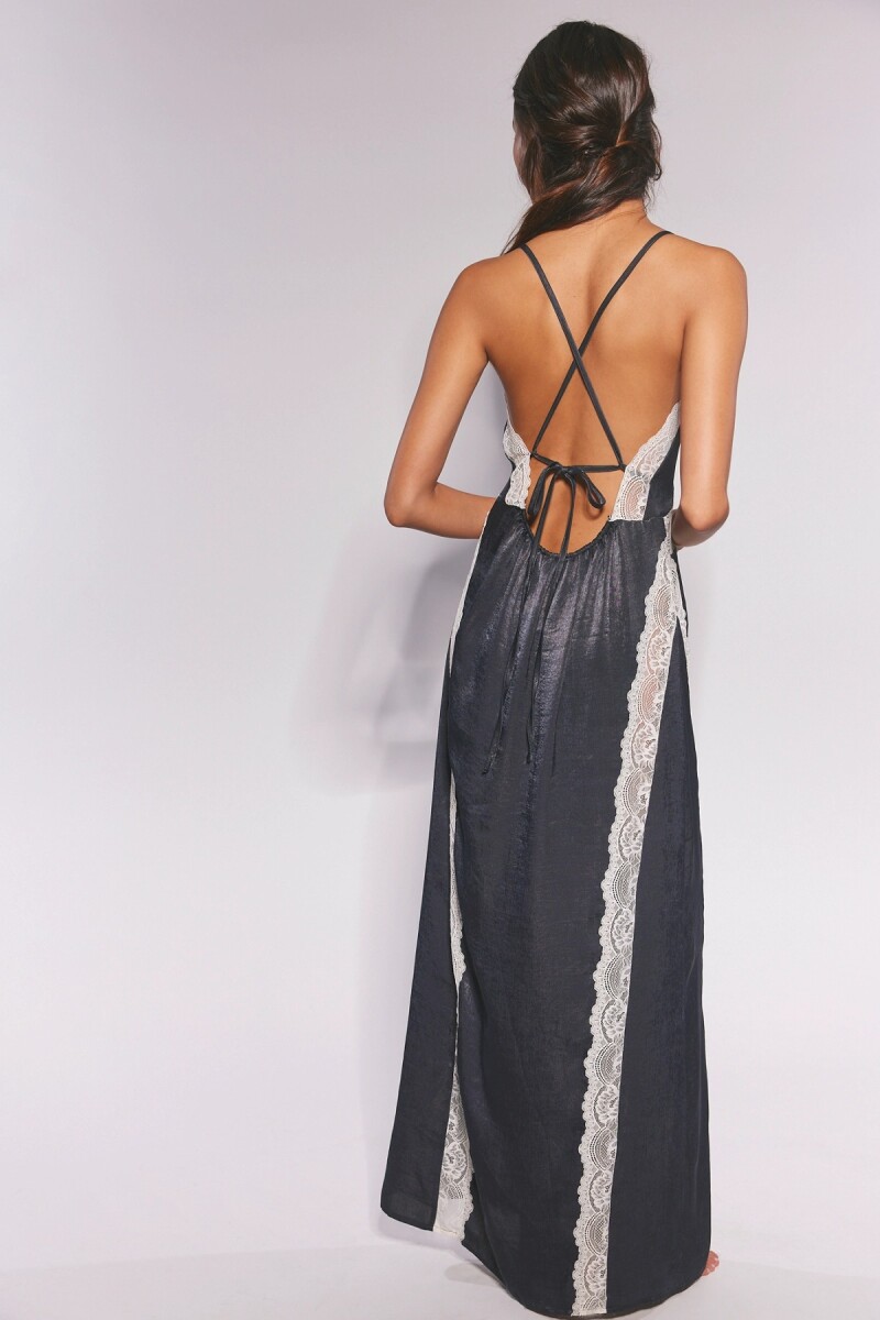 VESTIDO MAXI SLIP SOME KIND OF Negro
