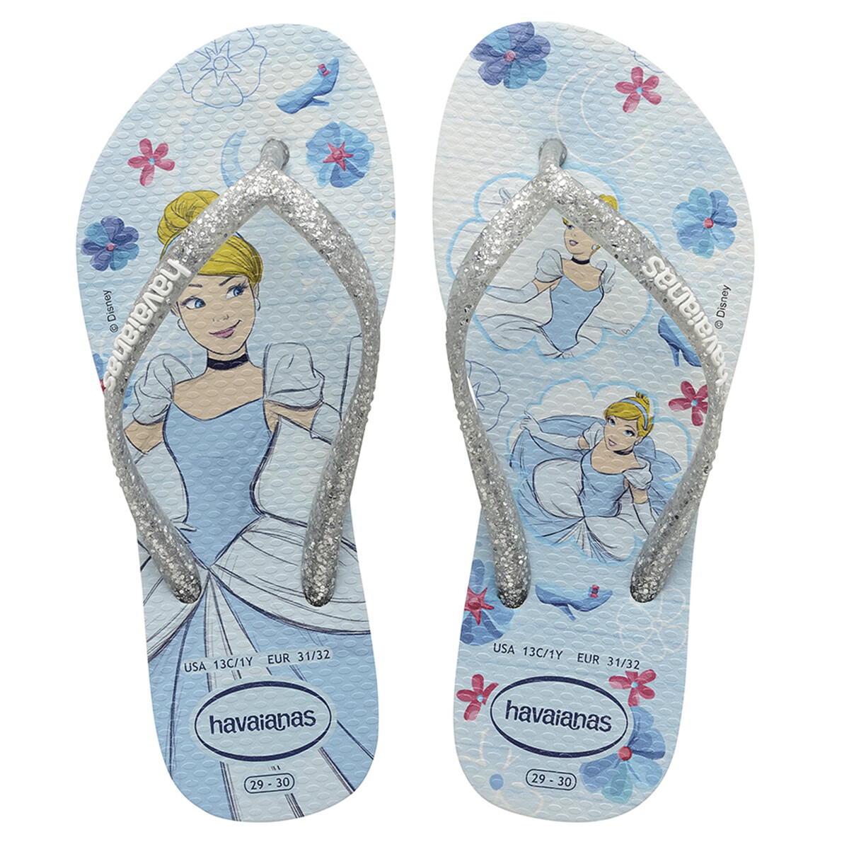 Sandalia de Niños Havaianas Kids Slim Princes - Blanco - Blanco algodón 