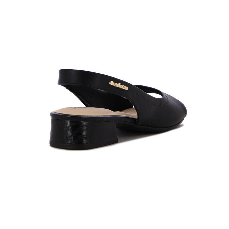 Comfortflex Sand.dama Tira Ancha C/aplique Y Taco Bajo - Negro Negro