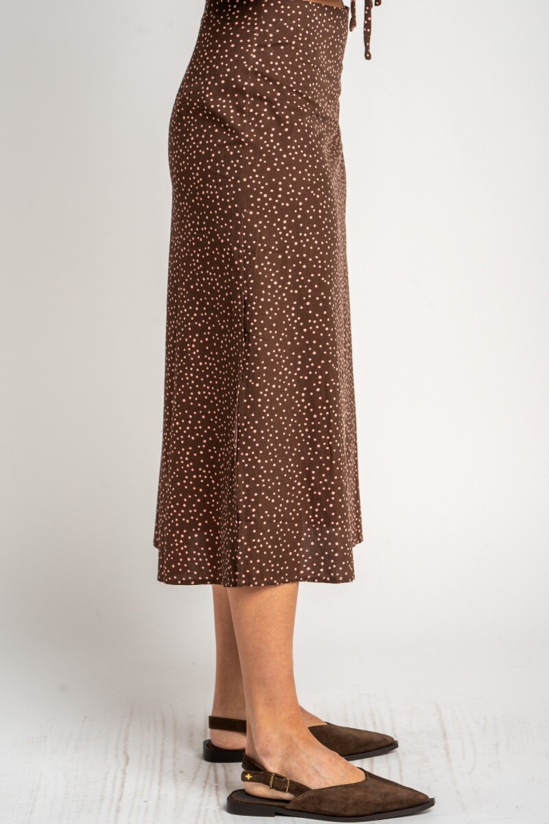 Falda Lunares Marron