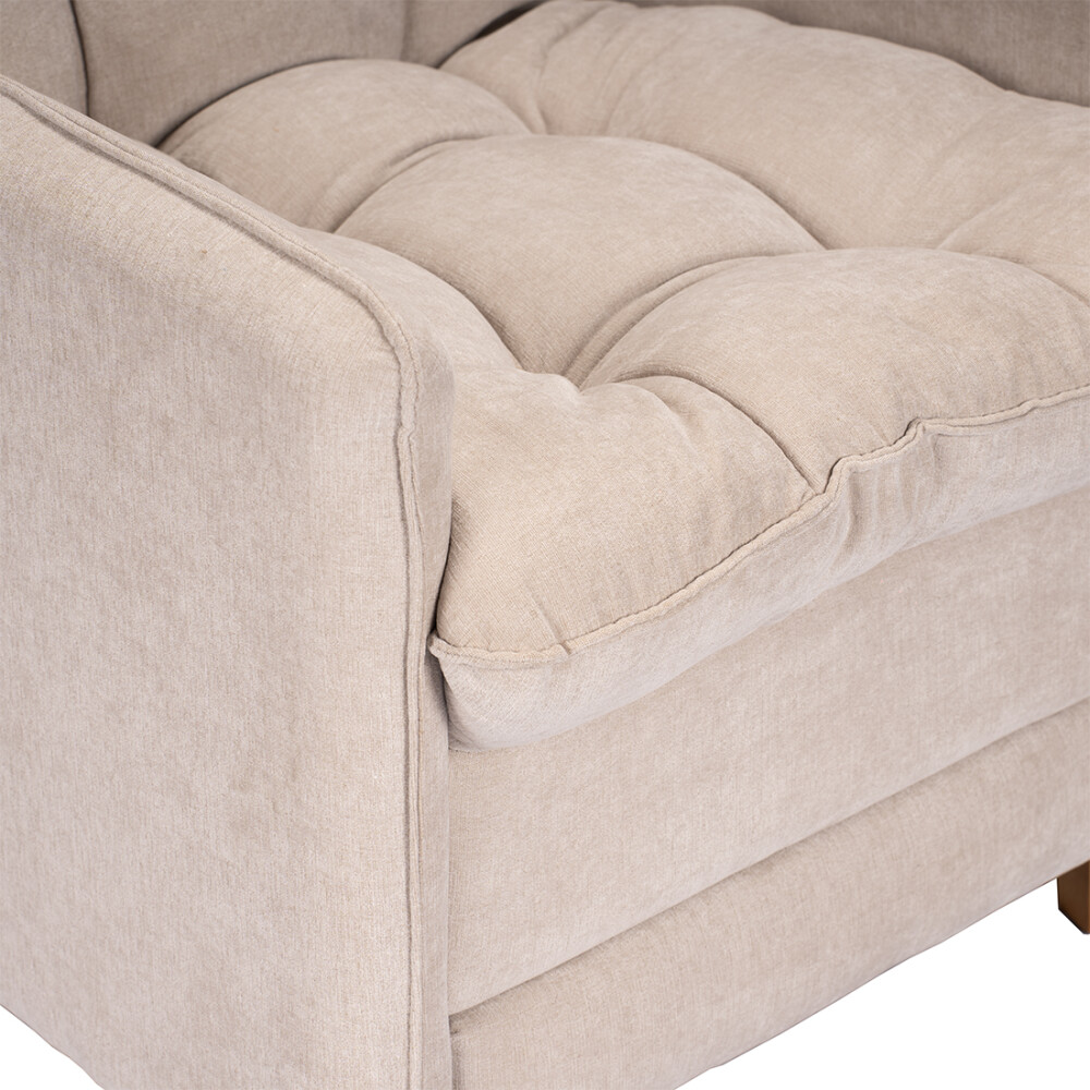 Butaca Reclinable 1 Cuerpo + Puff Living - Montreal Beige