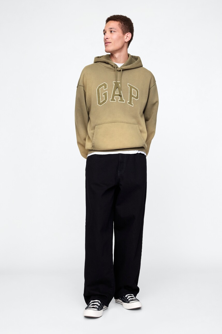 Buzo Canguro Logo Gap Hombre Thyme 19-0309 Tcx