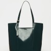Shopper The Icon en cuero charol arrugado Verde