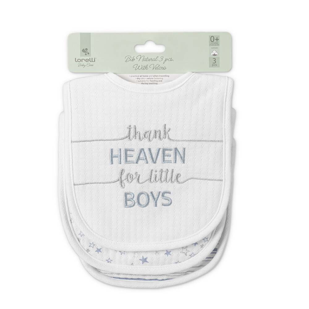 Set x3 baberos algodon LORELLI celeste