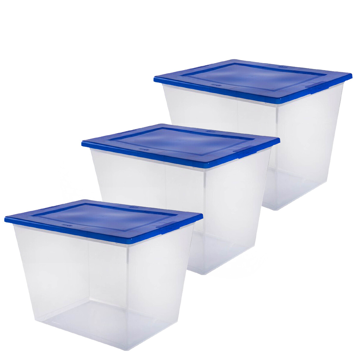 Set x3 Caja organizadora 27 lts Mybox - TRANSPARENTE 