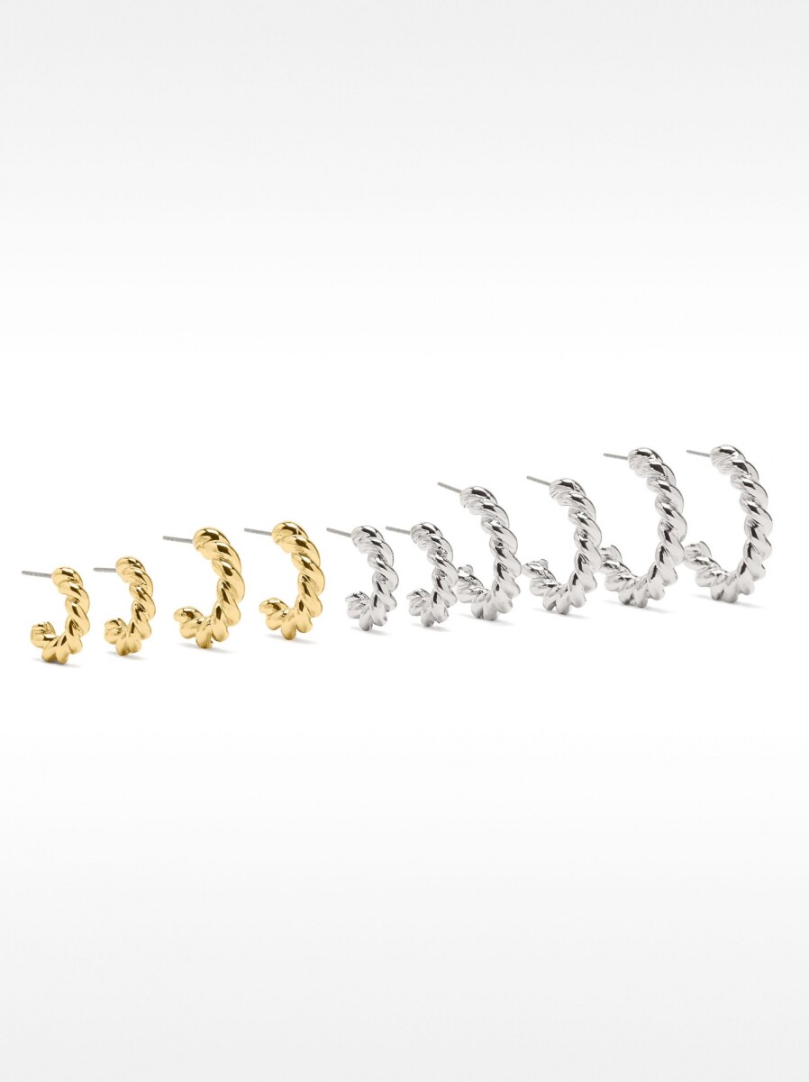 Set De Aros Trenzados - bicolor 
