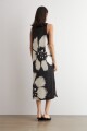 Vestido satén estampado negro