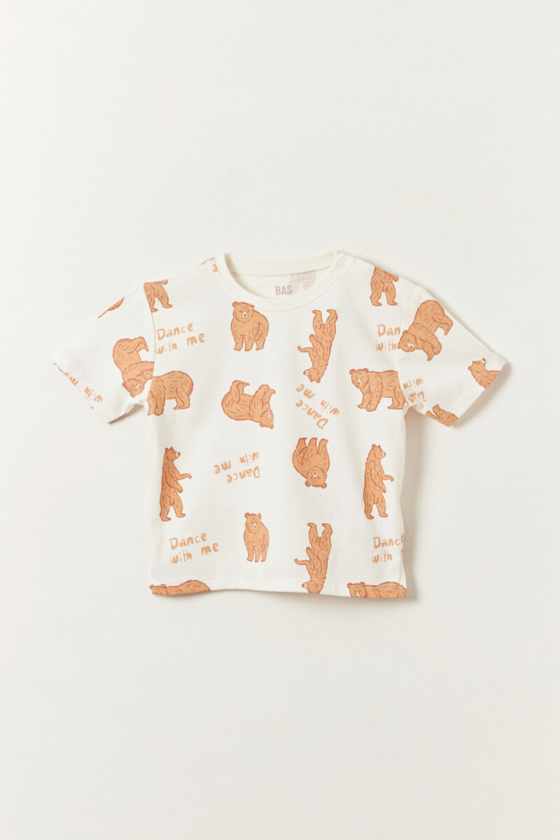 Remera oversize estampa Osos Crudo