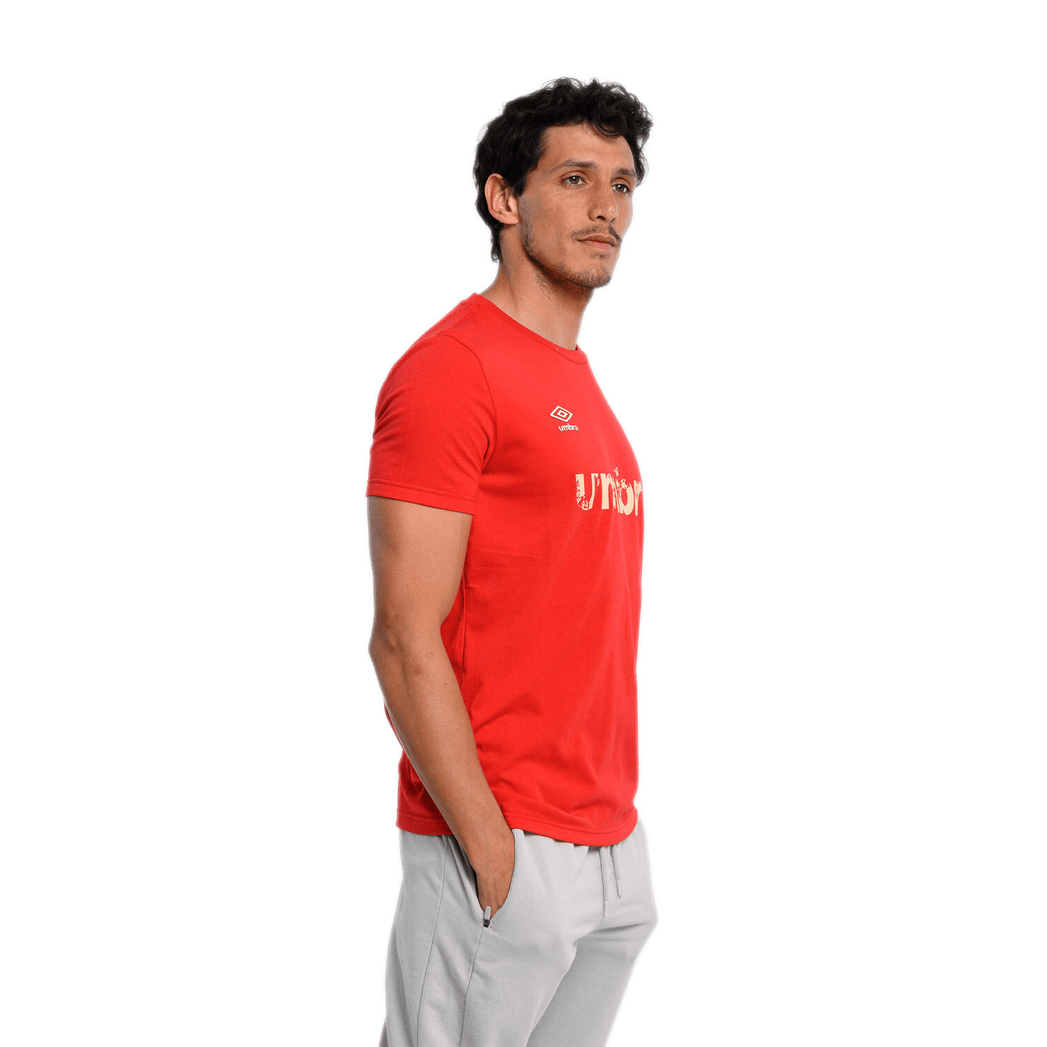 Remera Umbro Hombre Double Logo Rojo-Coral-Blanco - S/C — Menpi