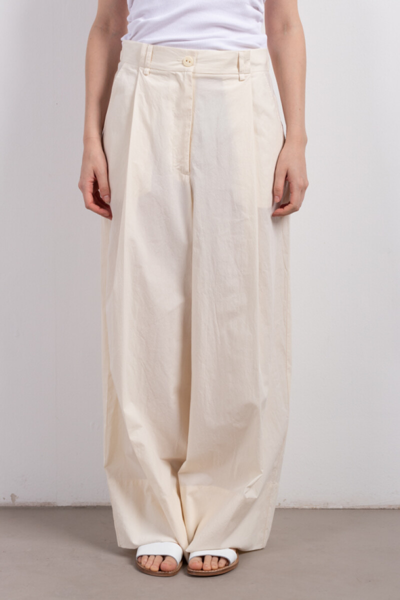 PANTALON ANCHO Crema