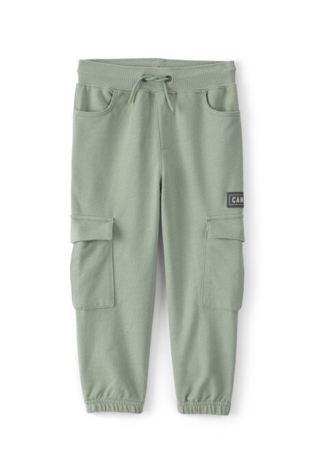 Pantalón cargo deportivo de algodón, verde, estampa camp dino Pantalón cargo deportivo de algodón, verde, estampa camp dino